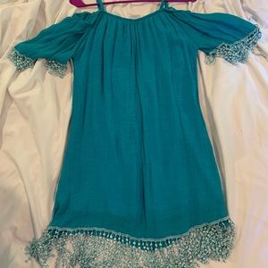 Blue tassel dress